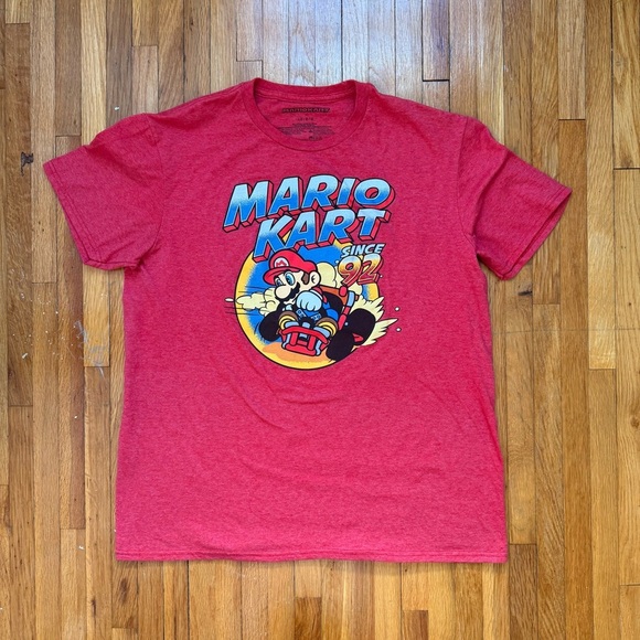 Mario Kart Since ‘92 Red Graphic Tee Shirt Retro Look Men’s Size Large - Picture 1 of 4